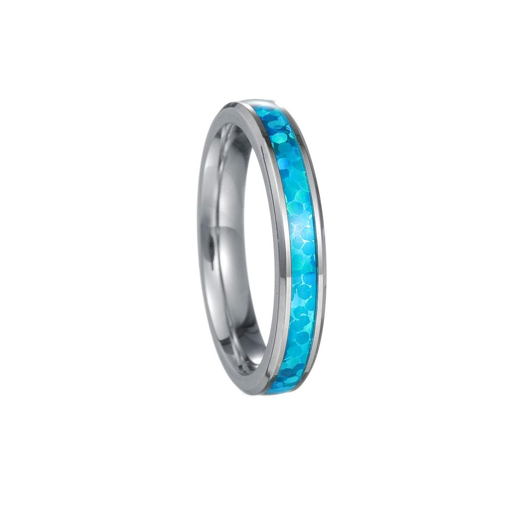 4/6/8mm Luxurious Vintage Mens Blue Imitation Opal Stone Statement Ring - Promise Love Engagement Jewelry for Him