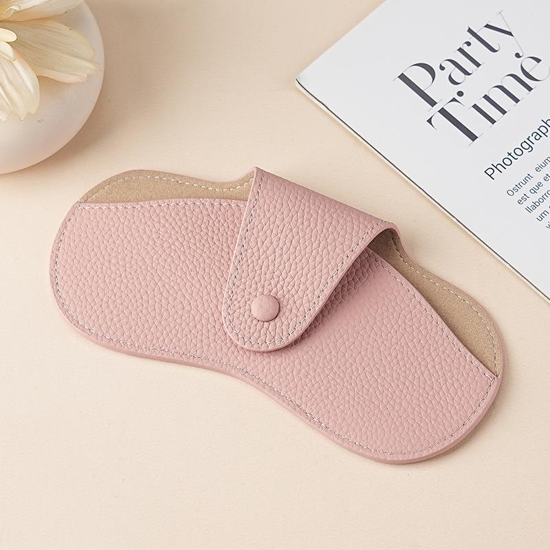 Literary young women's glasses bag head layer leather sunglasses dust storage box soft leather sunglasses protective cover