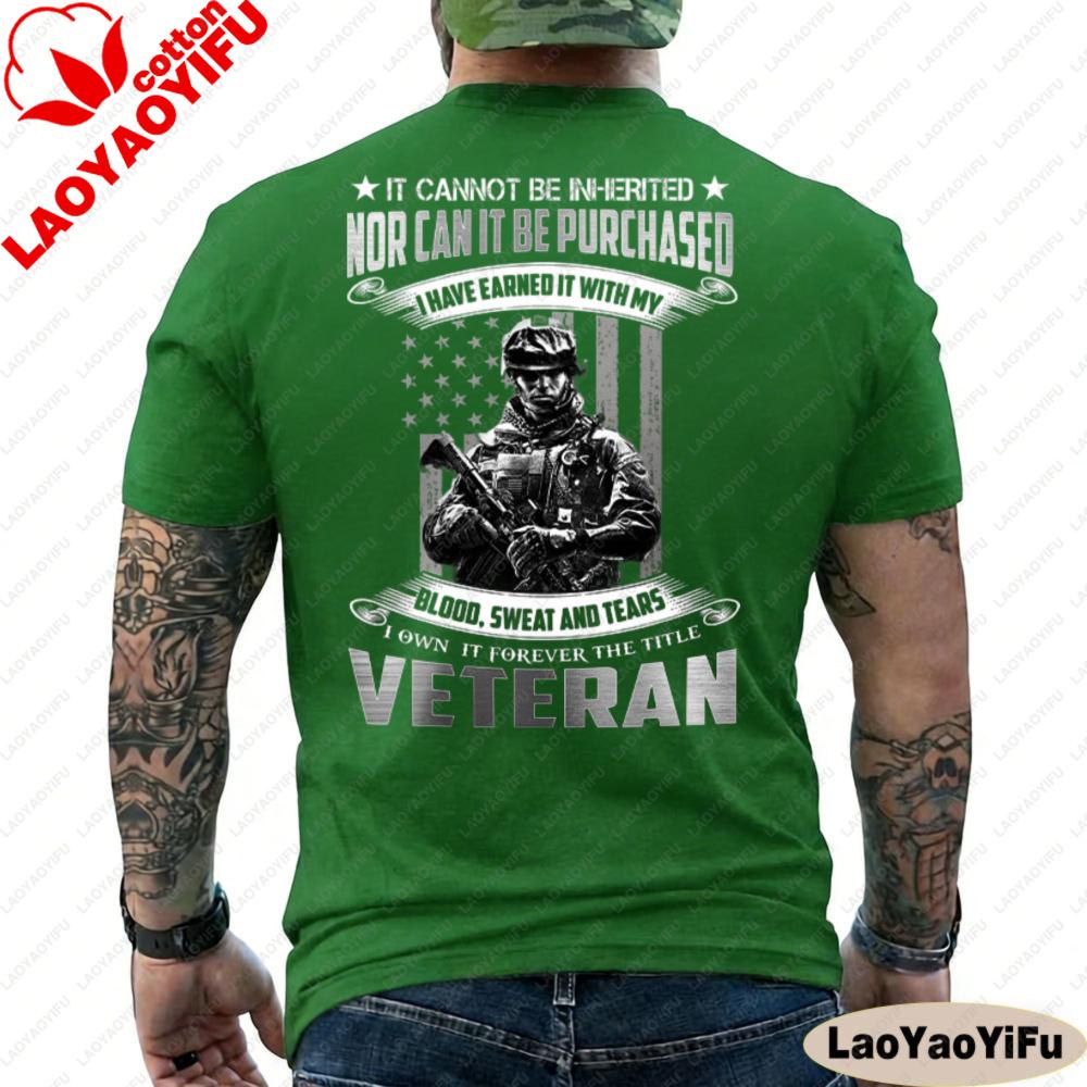Veteran Lover Shirt Veteran Day Gift Round Neck Tops Son of A Vietnam Veteran Army Husband Gift It Cannot Be Inherited Shirt S