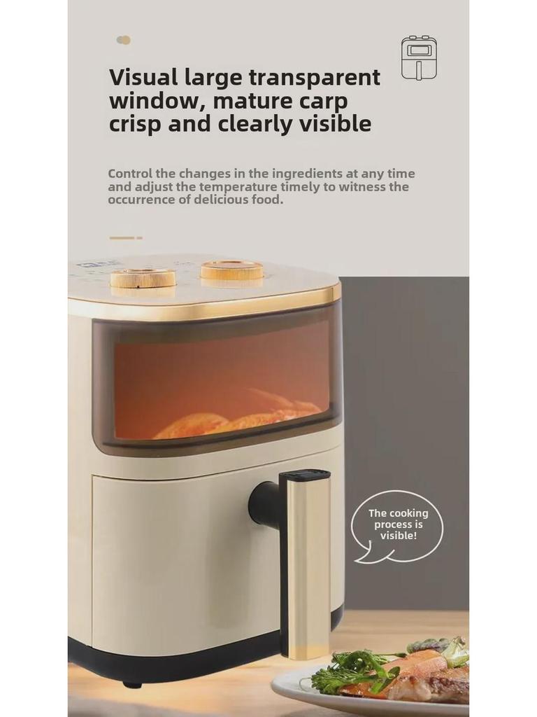 6L Multifunkční elektrická horkovzdušná fritéza trouba - Plně automatický výrobník hranolků s vizuálním vařením