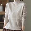 Women Sweaters Pullovers 2025 Autumn Winter Long Sleeve Half high collar Black Knitted Sweater Women Tops Pullover JJ72