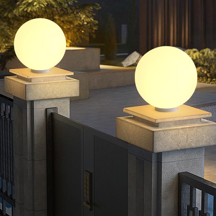 Wasserdichte Solar-Gartenpfostenleuchten - Runde Kugel für Außenpfosten und Zäune