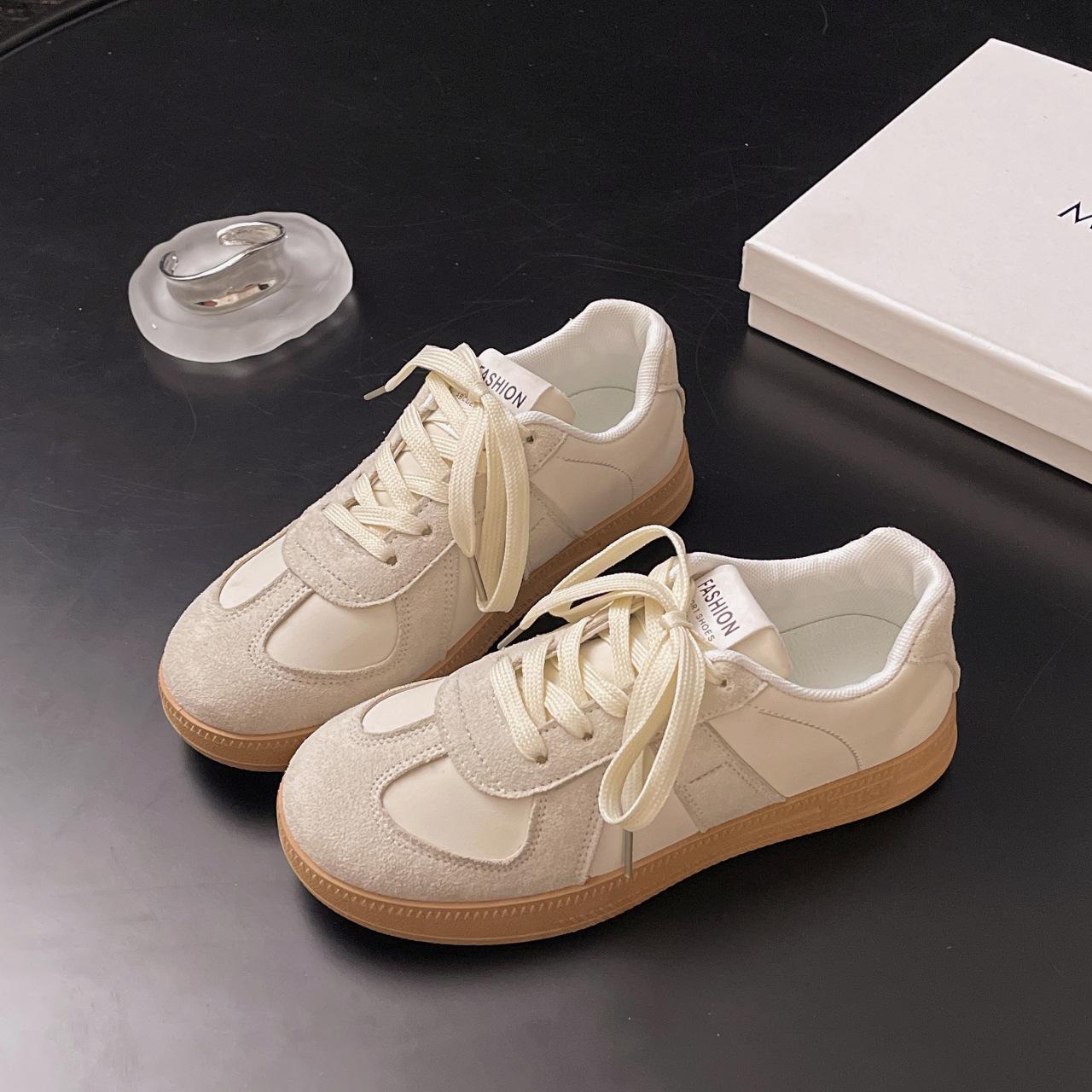 

Ретро немецкие кроссовки женские весна 2025 новые повседневные маленькие белые туфли на плоской подошве одинарные туфли универсальные спортивные женские туфли 35 белый