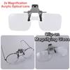 2X Magnification Clip-on Magnifying Glass Detachable Clip on Eyeglass Loupe  Elderly Use