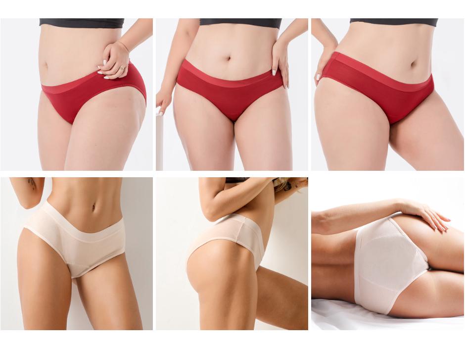 European and American Large Size Multi-Color Sexy Absorbent, Breathable, Leak-Proof Physiological Underwear