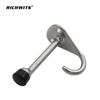 Gold Pyramid Rubber Door Stopper with Hook - 304 Stainless Steel Cylinder Holder