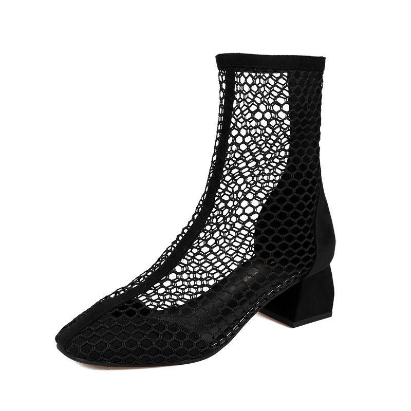 Summer outer wear bag toe thick heel sandals fashion fairy Korean version hollow high heel cool boots trendy versatile lady boots summer