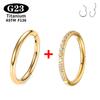 1/2 Stück ASTM F136 G23 Titan Nasenring Damen Creolen Piercing Körperschmuck Scharnier Clicker Offener Membran Nasenring