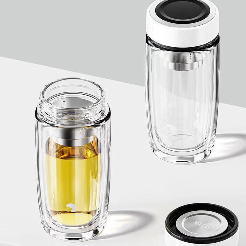 Zao Wu Ji Xiao Meng Double-Layer Tea Infuser Glass Bottle, 380ml
