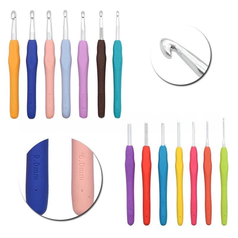 Aluminum & TPR Soft Handle Crochet Hook Set for DIY Knitting and Sweaters