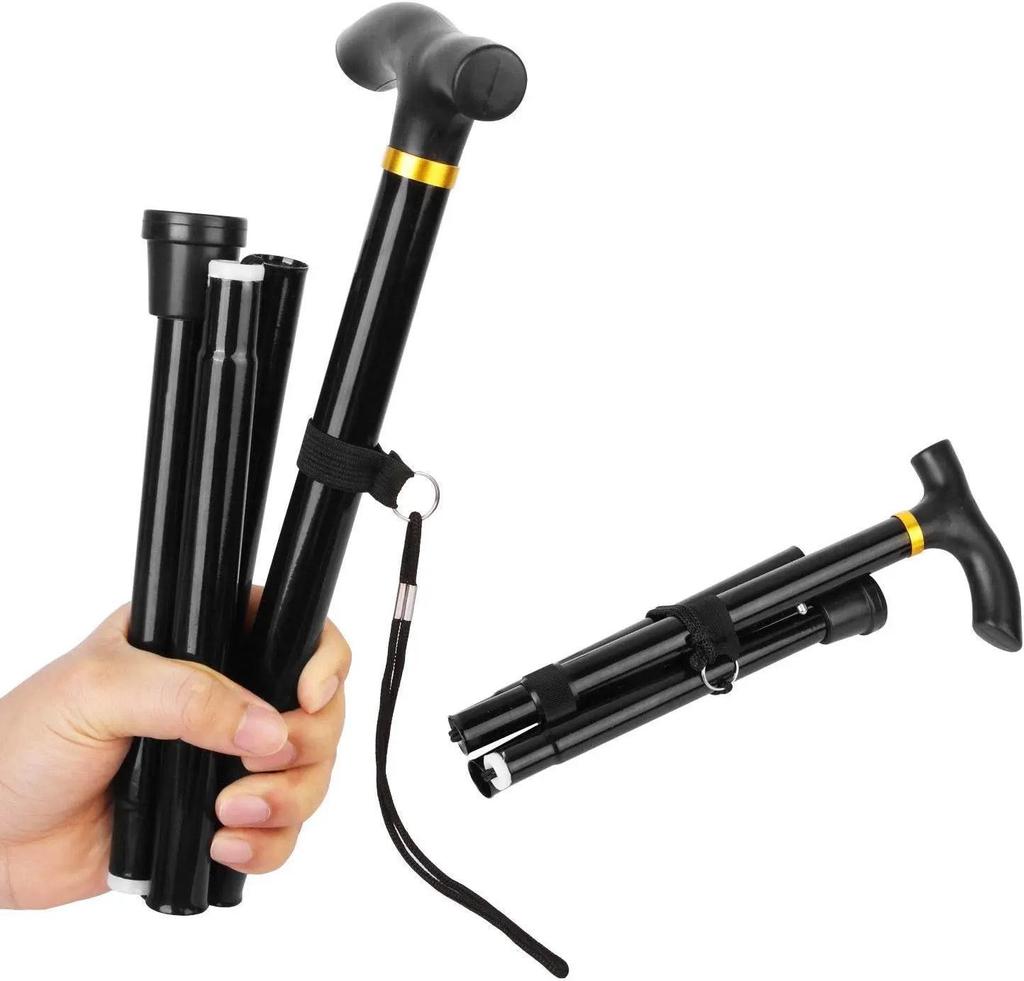 Ultra-Light Adjustable Folding Telescopic Aluminum Walking Stick - Non-Slip Hiking Trekking Pole