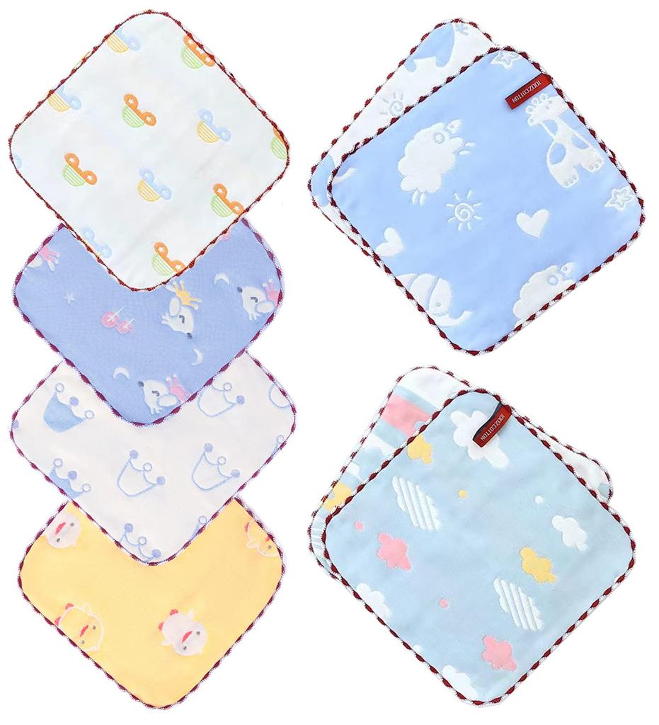 KKigugol Gauze Gauze Hand Towels of Size Mini Half Handkerchiefs with for Mouth Hand Baby Boy Handkerchiefs, Kids' Towels, 6-Layer [Set 6, 100%