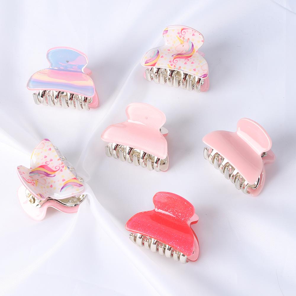 

6 шт./лот 4 см Акриловый маленький краб Зажим для волос Женщины Девушки Милый цветочный леопардовый пластиковый заколка-зажим Заколка Аксессуары для волос