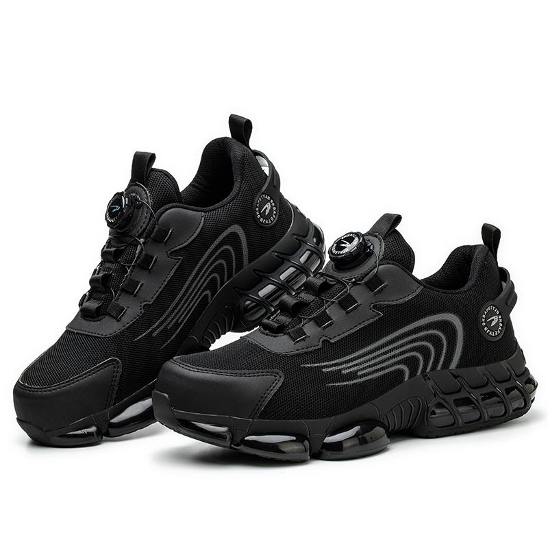 

Plus Size Safety Shoes Men Boots Steel Wire Rotary Buckle Work Sneakers Indestructible Shoes Anti-smash Work Shoes For Men 36 чёрный