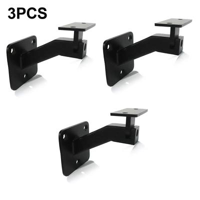 Handrail Bracket Adjustable Handrail Brackets For Indoor Stairs Black Stair Railing Bracket Guardrail Fixed Support Hardware