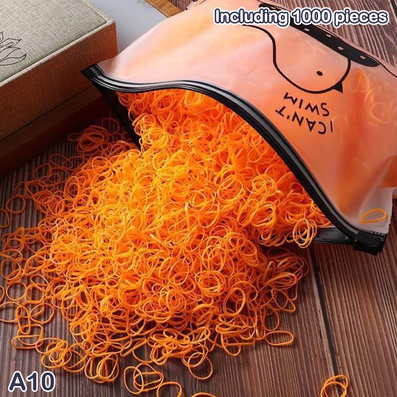 1000 Pieces Candy Color Children'S Hair Rubber Bands Kids Disposable Color Hair Band For Baby Girls No Hair Damage Headwear
