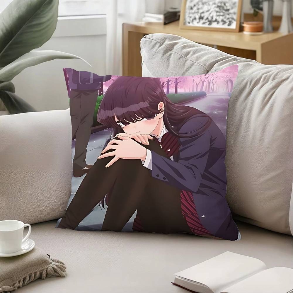 Anime K-Komi Can't Communicate Throw Pillow Covers Pattern Cushion Cover Suitable For Sofa Bedroom Car Pillow Cover