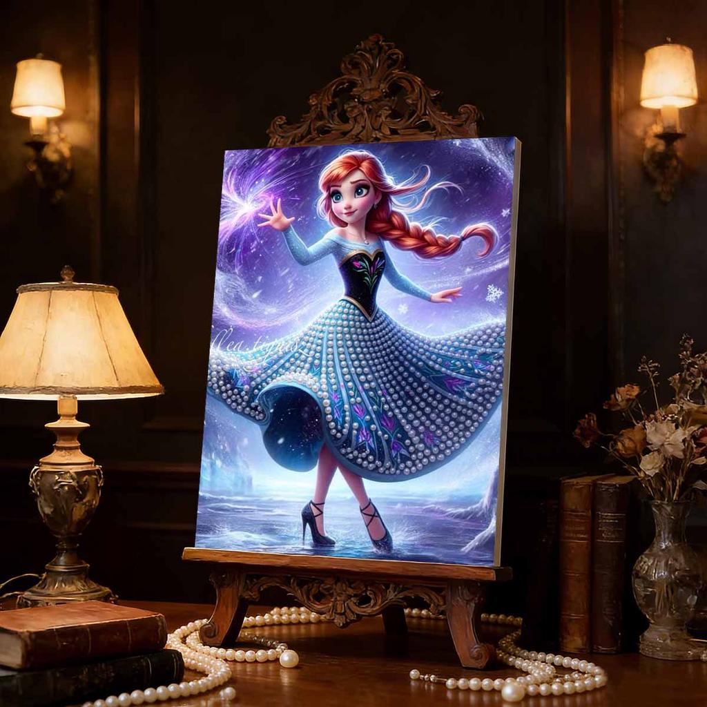 Starry Magic Anna New Pearl-Inlaid Frameless Art | Handmade Pearl Craft, Starry Magic Theme, for Frozen Chic Home Decor & Birthday Gift Option