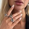 Minimalist Style Personality Square Gray Diamond Open Ring Fashion Geometric Acrylic Diamond Ring