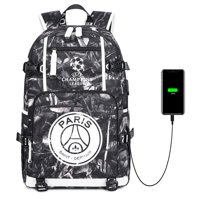 Football Peripheral Printing Usb Charging Port Leisure Travel Mountaineering Bag Large Capacity Go Out Portable Backpack