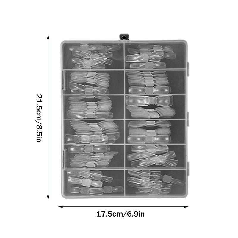 Double Ended Nail Dual Forms 240Pcs/Box Reusable Square Coffin Extension Molds Gel Builder Tips Professional Salon Nail Art