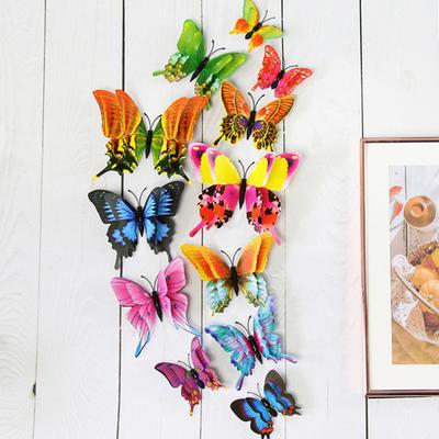 Naklejki Naklejki Butterfly Stereo Lodówka Kształt Magnetyczna PCV 3D Dekoracja Wystrój Pokoju