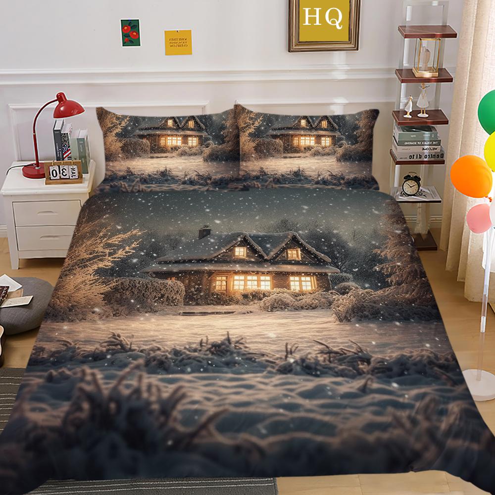 

Домашний текстиль с 3D рождественским принтом, двойной размер, комплект пододеяльников из полиэстера, роскошная постельная одежда с героями мультфильмов для девочек и детей EU Single 135x200cm