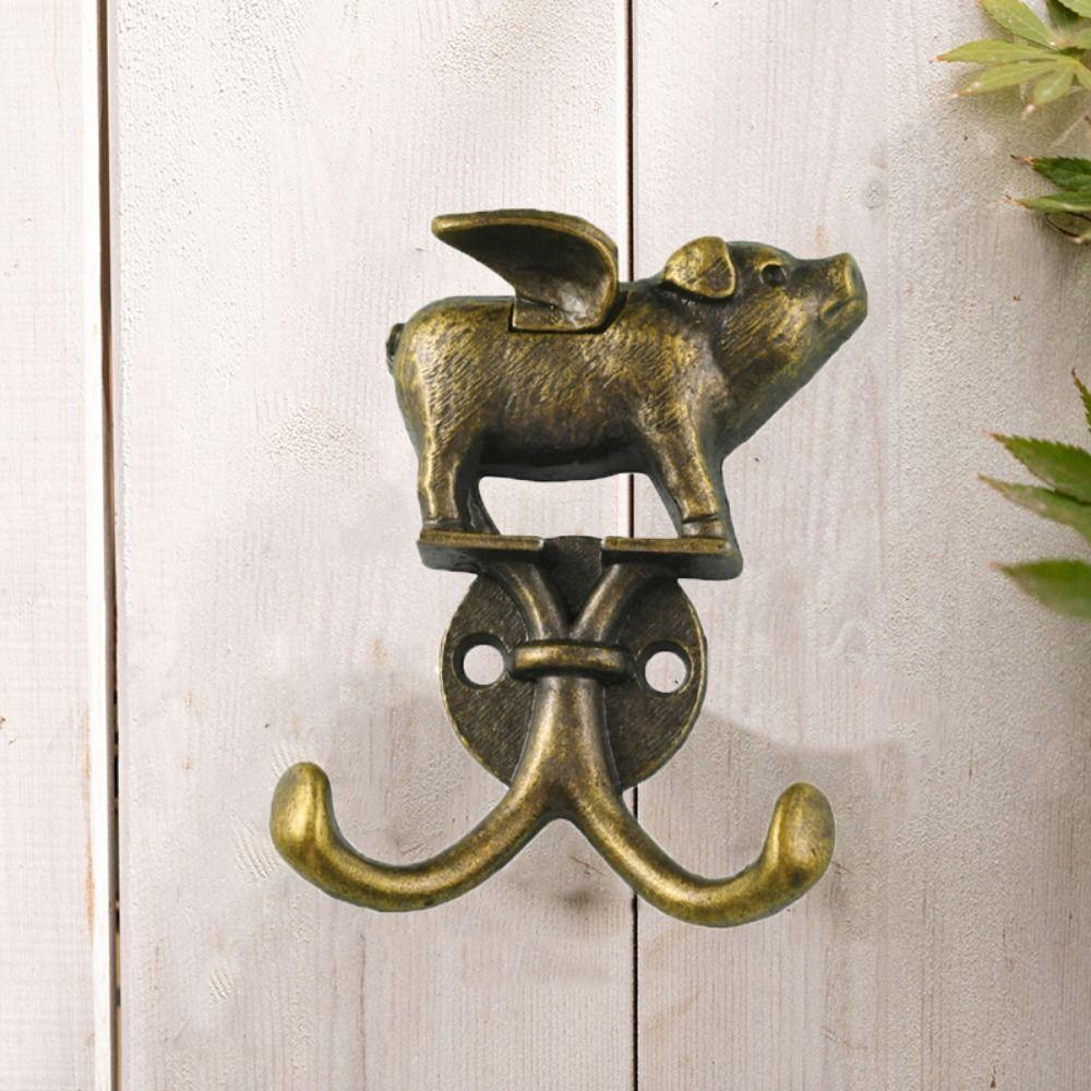 

4Pcs Heavy Duty Flying Pig Keys Holder Metal Wall Hanging Hooks Flying Pig Hanging Hooks Kitchen 4Pcs