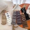 1Pair Cold-Proof Personality Butterfly Knot Socks Versatile Knitted Fashion High-top Stockings Acrylic Fibers