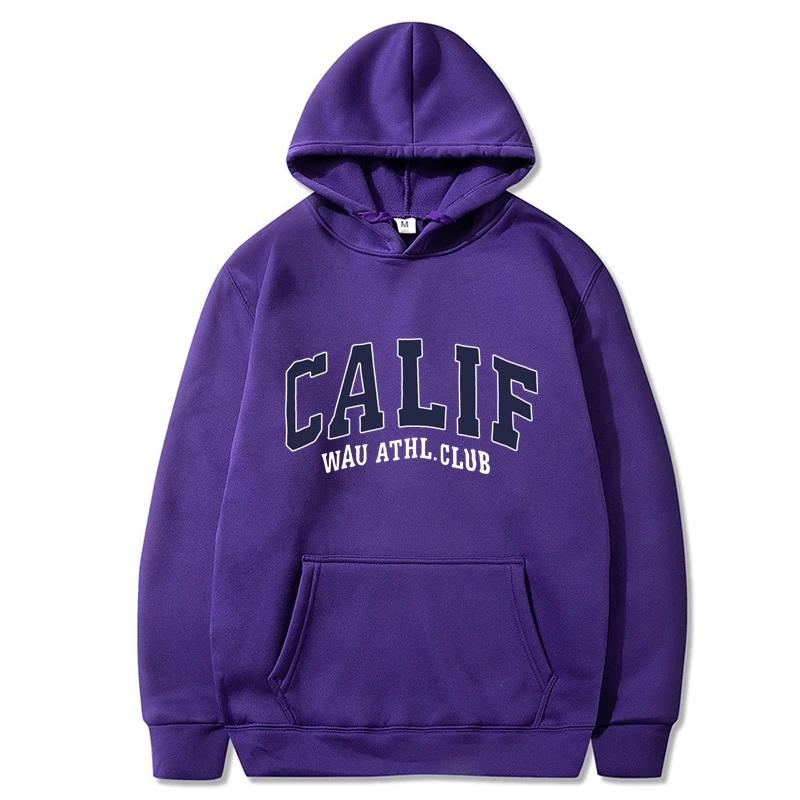 Men And Women Winter Sweatshirt CALIF Print Hooded Pullovers Korean Fashion Loose Casual Hoodies Fleece Pullover Women Clothing