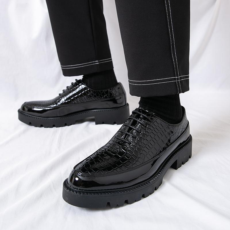 Fashion Brand Thick Soled Comfort Walking Leather Shoes Quality Men's Formal Business Wedding Leather Shoes Fashion Elegant Oxford Shoes