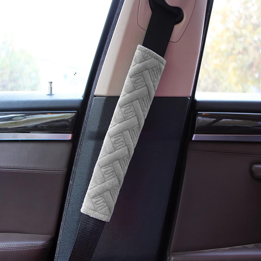 2pcs Travel Accessories Plush Car Seat Belt Shoulder Cover with Embroidery