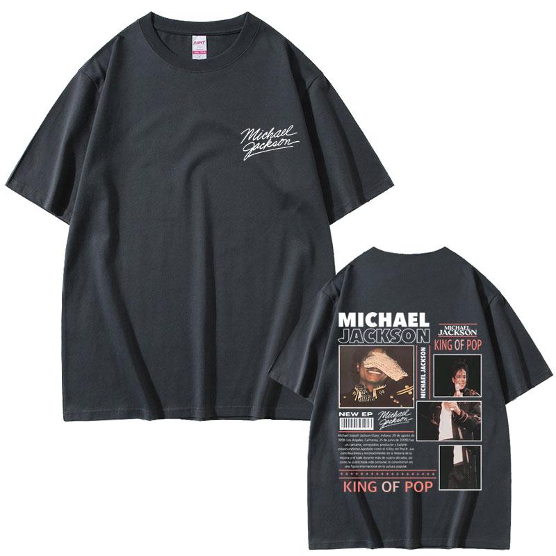 ZheXiong TEE 2025 Zomer Klassiek Retro Pop Koning Michael Jackson T-shirt Mannen Retro Rock Katoenen T-shirt Hiphop Punk Oversized T-shirt L