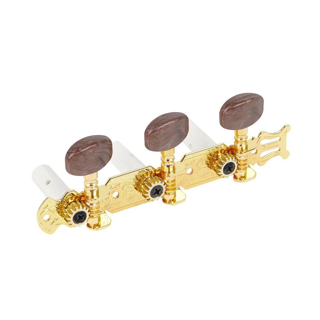 Agate Head Classical Guitar Tuning Pegs - Open-Type, Three-In-Line
