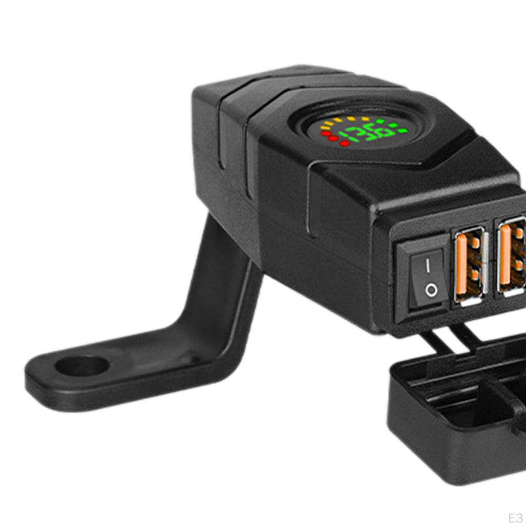 Motorcycle Phone Charger Quick Disconnect Double USB Adapter for Phones