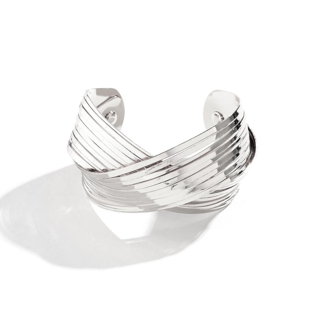 French Minimalist Retro Geometric Open Bangle