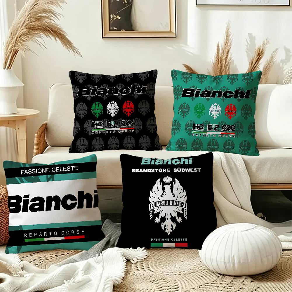 BBianchiS Bike Logo Cushion Cover Pillowcase Upholstery Sofa Throw Pillow Home Decor Pillowcas
