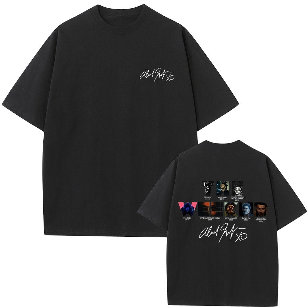 

Rapper The Weeknd Music Album Cover Graphic T Shirt Men Women Hip Hop Fashion Oversized T-shirt Male Casual Cotton Retro Tshi... S