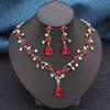 Shiny Water Drop Bridal Jewelry Sets Rhinestone Choker Necklace Earring Set  Banquet