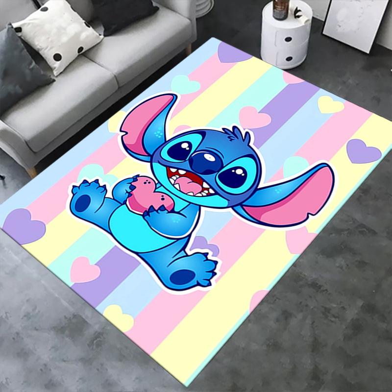 Office Rug Stitch, Hearts theme 3D Printed Anti-Slip Rug-Machine Washable for Living Room