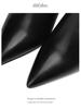 2025 Trendy Women's Genuine Leather Stiletto Ankle Boots with Velvet Lining