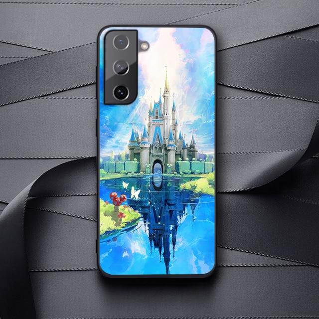 Disney castle For Samsung Galaxy S21 S20 FE S22 Ultra Pro Lite S10 5G S10E  S9 S8 S7 S6 Edge Plus Black Phone Case - Main Image