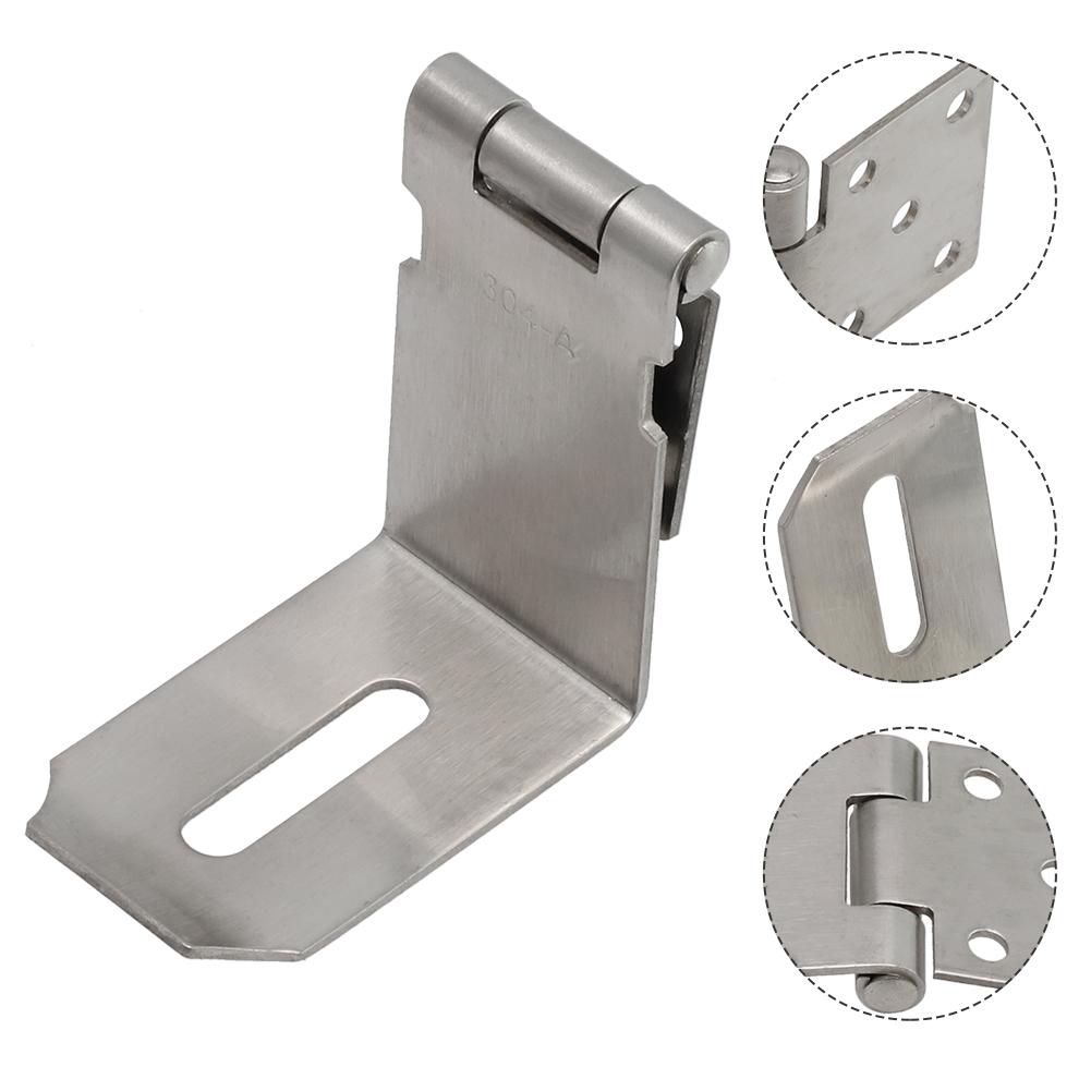 7777777         90 Degrees Latch Lock Cabinet Hasp With Screws Staple For Padlock Gate Door Shed  Box Drawer 304 Stainless Steel