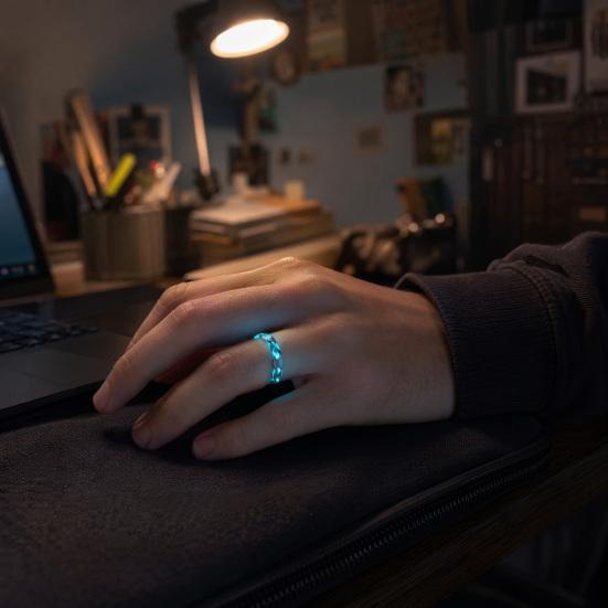 Luminous Star Ring, Hollow Rattan Design Adjustable Opening Ring, Glow in Dark Finger Band for Jewelry Gift