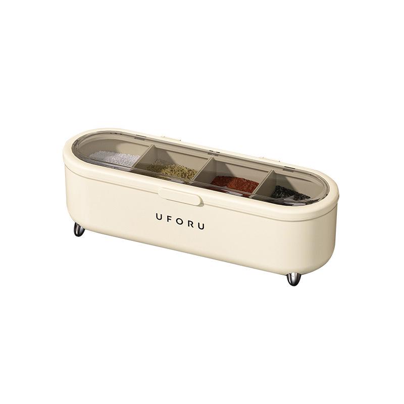 4-Grid Food-Grade Seasoning Jar Set for Kitchen