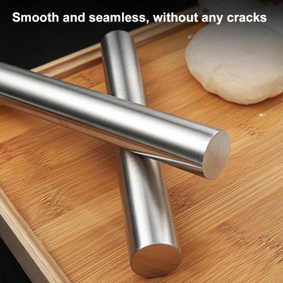 Rolling Pins, Stainless Steel Dough Roller, Essential Kitchen Utensil for Baking Pizza Dough, Pie, Cookie, Fondant, Dumpling