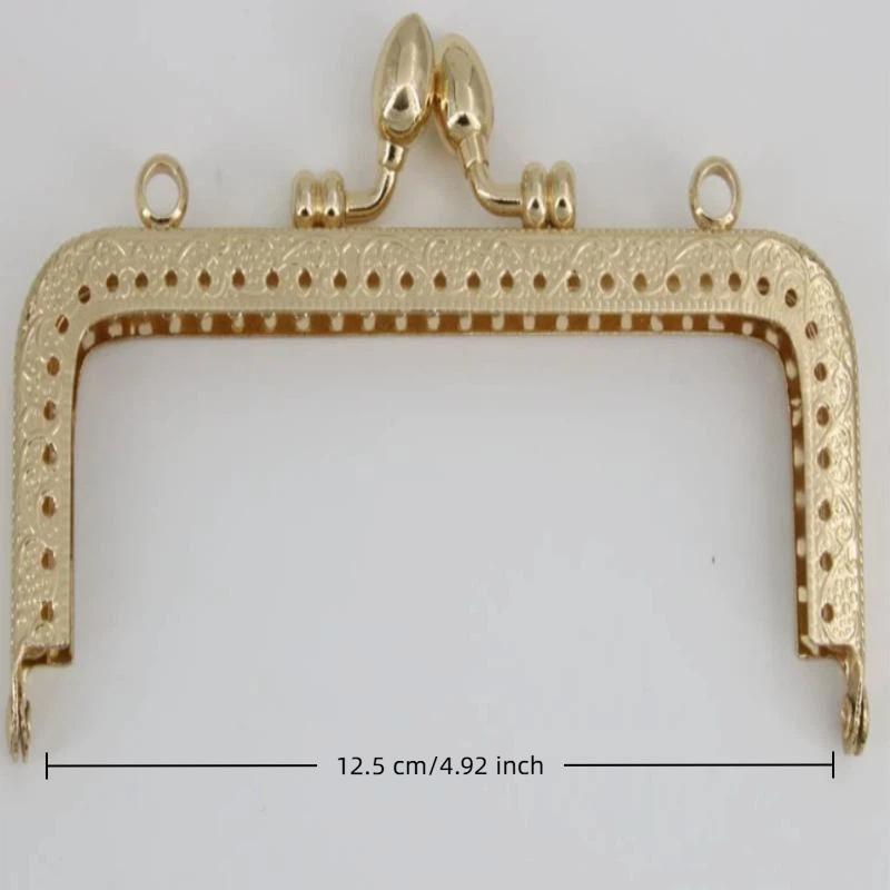 1 Stück 8,5-20 cm Metall Gold Geprägter Taschengriff Geldbörsenrahmen Kussverschluss für Damen-Handtasche Geldbörse DIY Handgefertigte Taschen Zubehör
