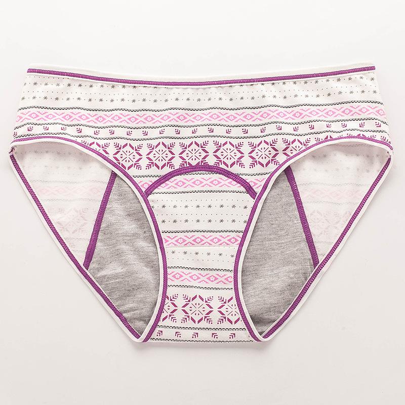 

Женские весенне-осенние трусы-слипы из чистого хлопка с защитой от протекания спереди и сзади, удобные, дышащие, физиологические, со средней посадкой XS фиолетовый