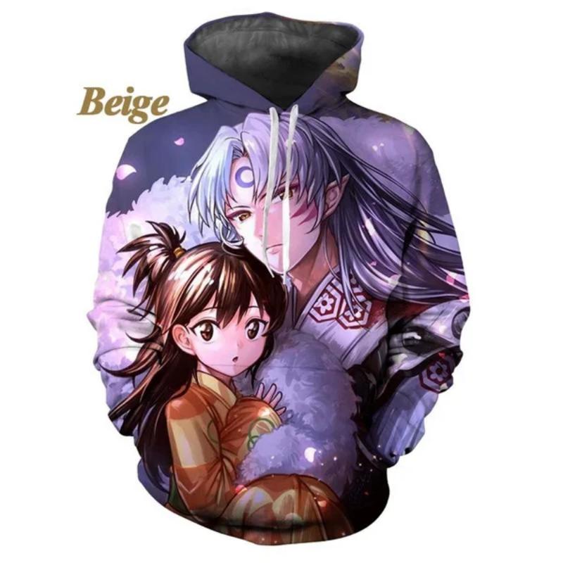 

Новая модная толстовка-пуловер для пары с капюшоном в стиле аниме Инуяша с 3D-принтом, толстовка с капюшоном, унисекс-куртка 6XL