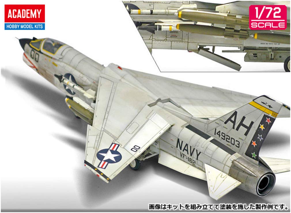 Academy 1/72 F-8E Crusader VF-162 The Hunters Plastic Model Kit 12521